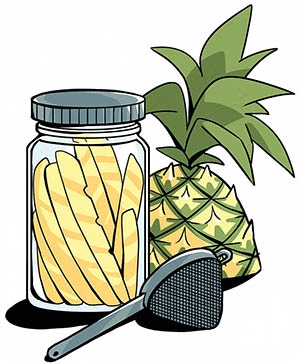 Pineapple infusing in alcohol.