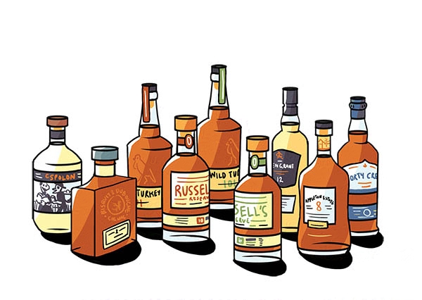 Collection of liquor bottles