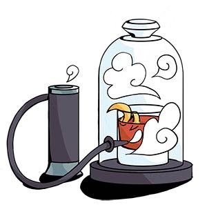Cocktail smoked in a cloche